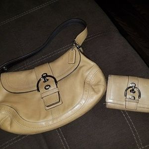 Authentic leather coach and wallet